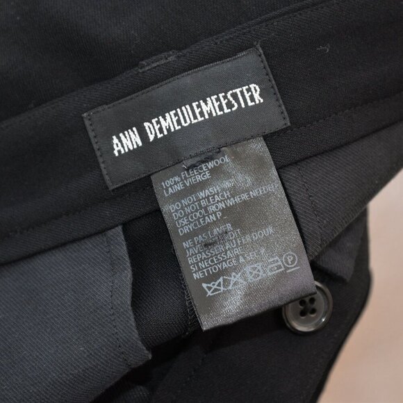 Ann Demeulemeester Black Wool Tapered Pants Sz 2 - Picture 4 of 7